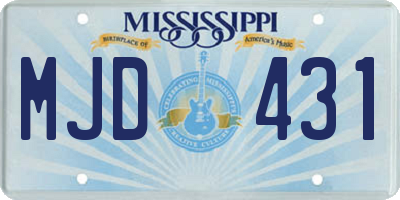 MS license plate MJD431