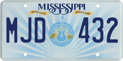MS license plate MJD432