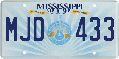 MS license plate MJD433