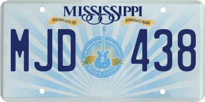 MS license plate MJD438