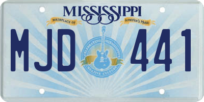 MS license plate MJD441