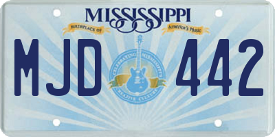 MS license plate MJD442