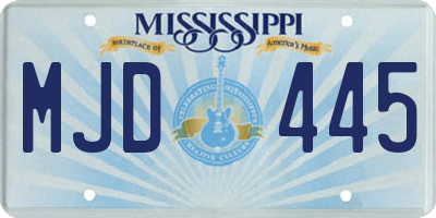 MS license plate MJD445
