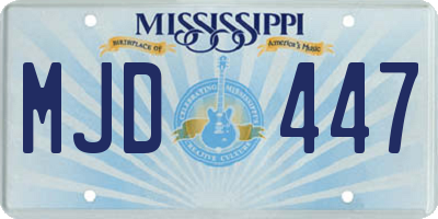 MS license plate MJD447