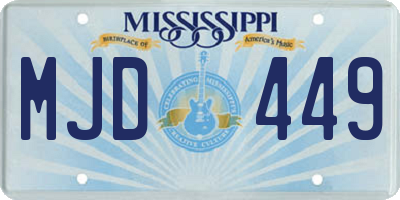 MS license plate MJD449