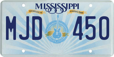 MS license plate MJD450