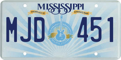 MS license plate MJD451