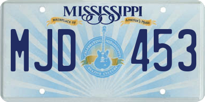 MS license plate MJD453