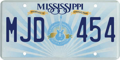 MS license plate MJD454