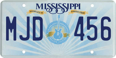 MS license plate MJD456