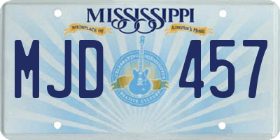 MS license plate MJD457
