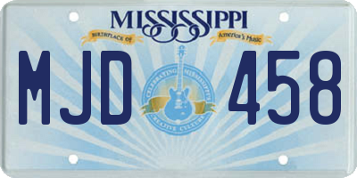 MS license plate MJD458