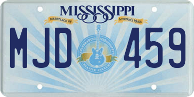 MS license plate MJD459