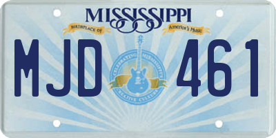 MS license plate MJD461