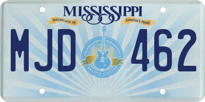 MS license plate MJD462