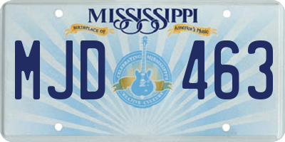 MS license plate MJD463