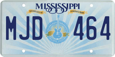 MS license plate MJD464