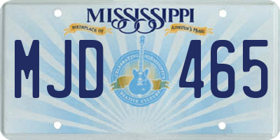 MS license plate MJD465