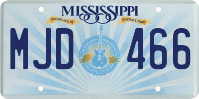 MS license plate MJD466