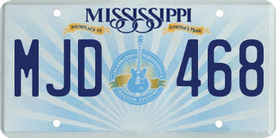 MS license plate MJD468