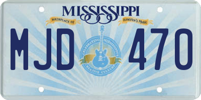 MS license plate MJD470