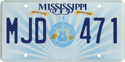 MS license plate MJD471