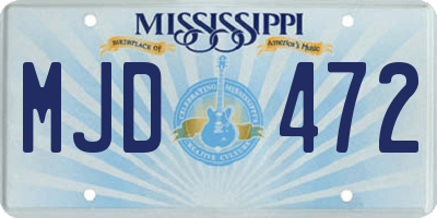 MS license plate MJD472
