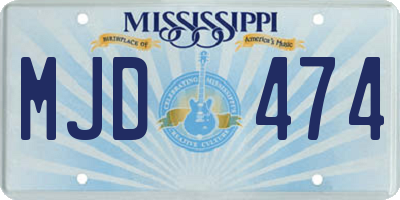 MS license plate MJD474