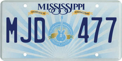 MS license plate MJD477