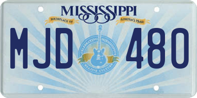 MS license plate MJD480