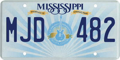 MS license plate MJD482