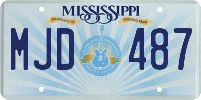 MS license plate MJD487