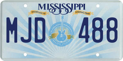 MS license plate MJD488