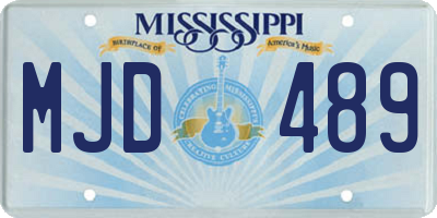 MS license plate MJD489
