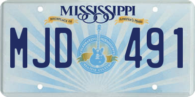 MS license plate MJD491