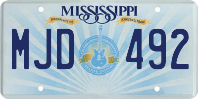 MS license plate MJD492