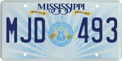 MS license plate MJD493