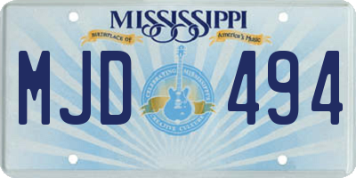 MS license plate MJD494