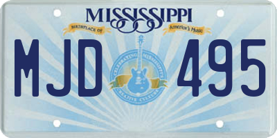 MS license plate MJD495