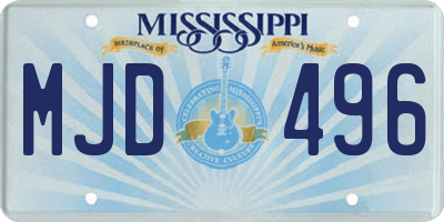 MS license plate MJD496