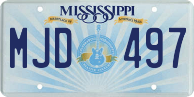 MS license plate MJD497