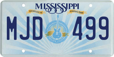 MS license plate MJD499