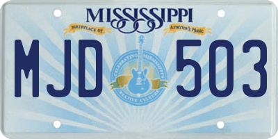 MS license plate MJD503