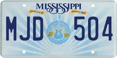 MS license plate MJD504