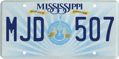 MS license plate MJD507