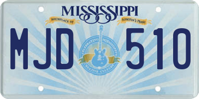 MS license plate MJD510