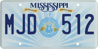 MS license plate MJD512