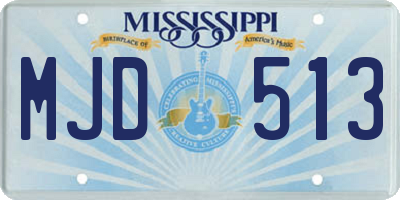 MS license plate MJD513