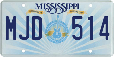 MS license plate MJD514
