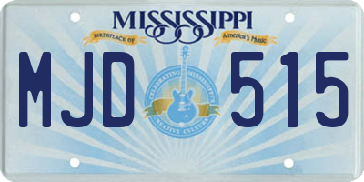 MS license plate MJD515